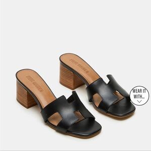 Steve Madden Hades Black Leather Sandals